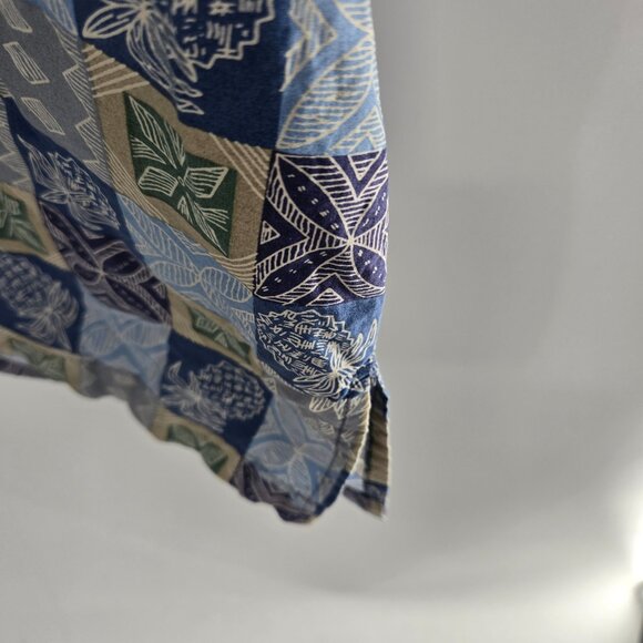 Cooke Street Blue Green Aloha Pineapple 100% Cotton Button Down Shirt Large - Picture 4 of 11